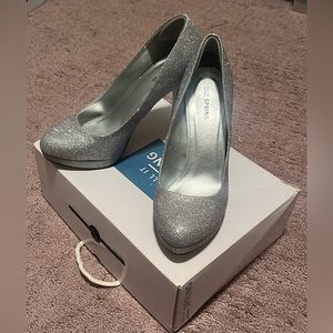 Silver high heels